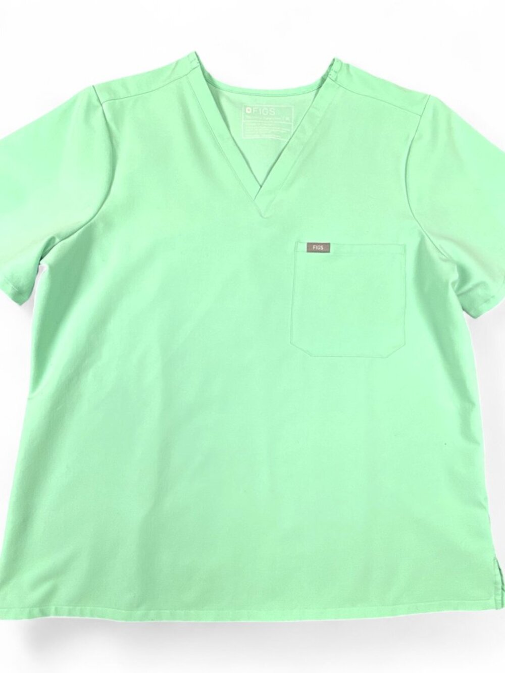 FIGS Catarina Scrub Top XL Mint Green V-Neck Technical Pre-Owned